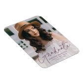 Modern Graduate Purple Script Foto Graduation Magnet (Rechte Seite)