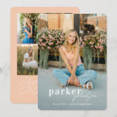 Modern Graduation Announcement Photo Card Einladung (Vorne/Hinten)