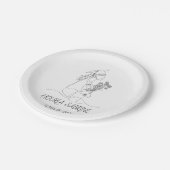 Modern Graduation Black & white line art graduate  Pappteller (Schrägansicht)