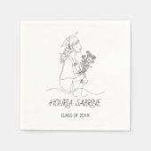 Modern Graduation Black & white line art graduate  Serviette (Vorderseite)