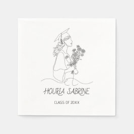 Modern Graduation Black & white line art graduate Serviette
