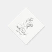 Modern Graduation Black & white line art graduate  Serviette (Ecke)
