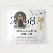Modern Graduation Cap  and Tassel Gold Photo Wandteppich (Vorderseite (Horizontal))