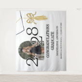 Modern Graduation Cap  and Tassel Gold Photo Wandteppich (Vorderseite)