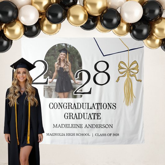 Modern Graduation Cap  and Tassel Gold Photo Wandteppich
