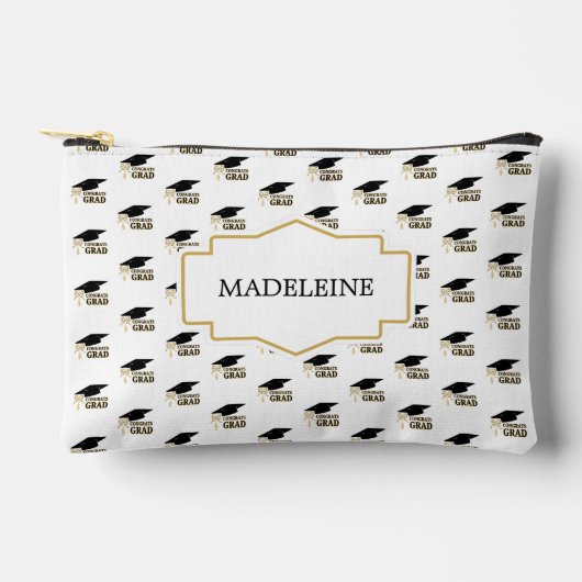 Modern Graduation Cap  and Tassel Gold Zubehörtasche (Vorderseite)