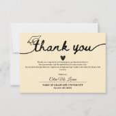 Modern Graduation Cap and Tassel Personalized  Dankeskarte (Vorderseite)