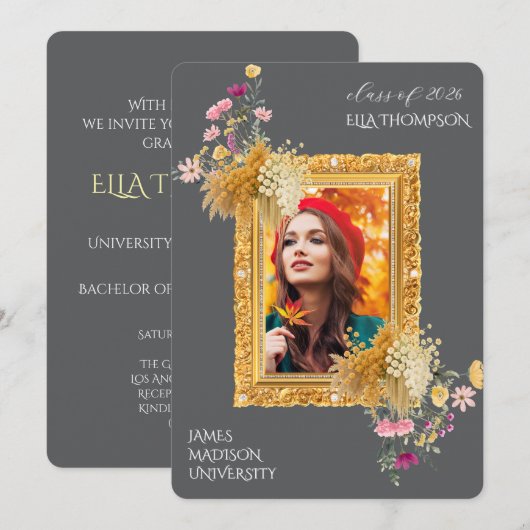 Modern Graduation Celebration  Einladung (Vorne/Hinten)