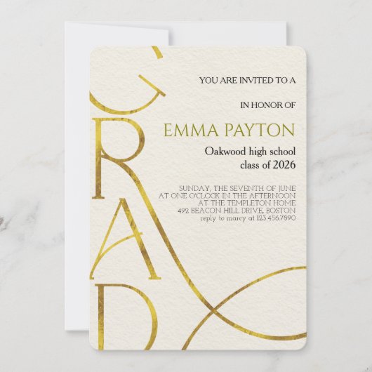 Modern Graduation Celebration  Einladung (Vorderseite)