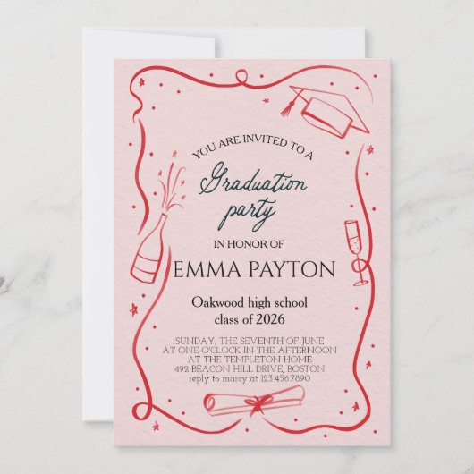 Modern Graduation Celebration  Einladung (Vorderseite)