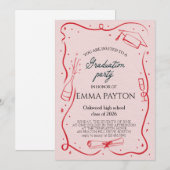 Modern Graduation Celebration  Einladung (Vorne/Hinten)