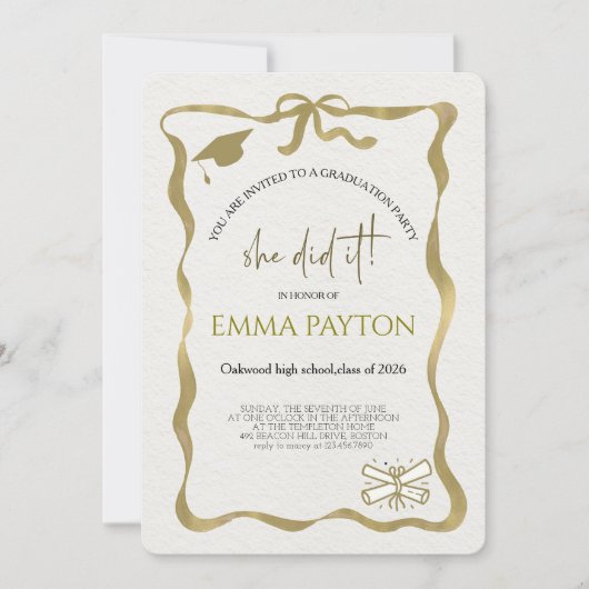 Modern Graduation Celebration  Einladung (Vorderseite)