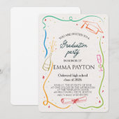 Modern Graduation Celebration  Einladung (Vorne/Hinten)