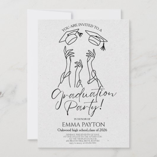 Modern Graduation Celebration  Einladung (Vorderseite)