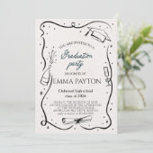 Modern Graduation Celebration  Einladung (Stehend Vorderseite)