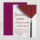 Modern Graduation Invitation with Graduation Cap Einladung (Vorne/Hinten)
