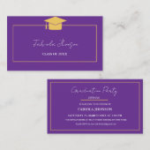 Modern Graduation Name Card Insert Gold Frame (Vorne/Hinten)