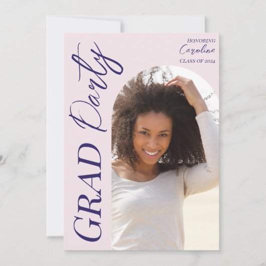 Modern Graduation Party 2025 Script Arch Foto Einladung (Vorderseite)