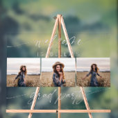 Modern Graduation Party 3 Photo Welcome Script  Acrylschild (Neutral)