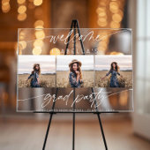 Modern Graduation Party 3 Photo Welcome Script Acrylschild
