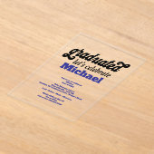 Modern Graduation Party Acryleinladungen (Ablage )