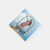 Modern Graduation Party Black Typography Photo  Serviette (Ecke)