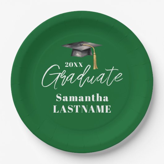 Modern Graduation Party Class of 20XX Custom Paper Pappteller (Vorderseite)
