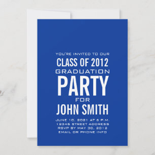 Modern Graduation Party Einladung Blue White