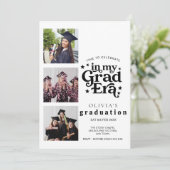 Modern Graduation Party Invitation with Photos Einladung (Stehend Vorderseite)