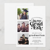 Modern Graduation Party Invitation with Photos Einladung (Vorne/Hinten)