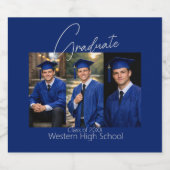 Modern Graduation Party Photo Display Bierflaschenetikett (Einzelnes Label)