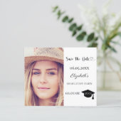 Modern Graduation Party Save the Date card (Stehend Vorderseite)
