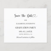 Modern Graduation Party Save the Date card (Rückseite)