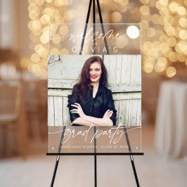 Modern Graduation Party Script Photo Welcome  Acrylschild