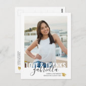 Modern Graduation Personalized Thank You Postcard Postkarte (Vorne/Hinten)