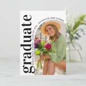 Modern Graduation Photo Collage Invitation Einladung (Stehend Vorderseite)