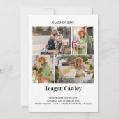 Modern Graduation Photo Collage Invitation Einladung (Rückseite)