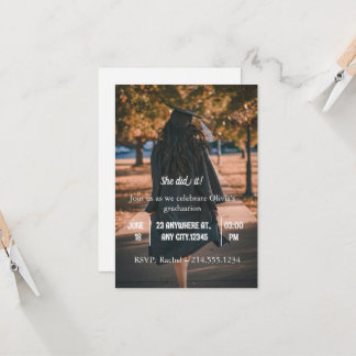 Modern Graduation Photo Invitation for Her | Einladung