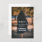 Modern Graduation Photo Invitation for Her | Einladung (Vorne/Hinten)