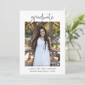 Modern Graduation Photo Open House Invitation Dankeskarte (Stehend Vorderseite)