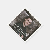 Modern Graduation Photo Typography Serviette (Ecke)