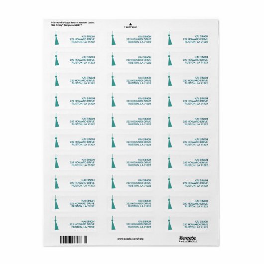 Modern Graduation Return Address Label (Vorne)