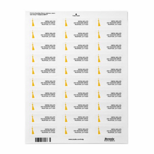 Modern Graduation Return Address Label (Vorne)