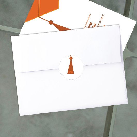 Modern Graduation Tassel Envelope Seal Sticker