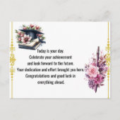 Modern Graduation Thank You Card Elegant Class of  Postkarte (Vorderseite)