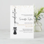 Modern Graduation with Photo Invitation Einladung (Stehend Vorderseite)