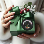 Modern Graffiti Black Frohe Weihnachten Runder Aufkleber