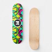 Modern Graffiti Paint Splash Custom Monogram Name Skateboard (Vorderseite)