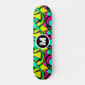 Modern Graffiti Paint Splash Custom Monogram Name Skateboard (Vorne)