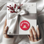 Modern Graffiti Red Frohe Weihnachten Runder Aufkleber